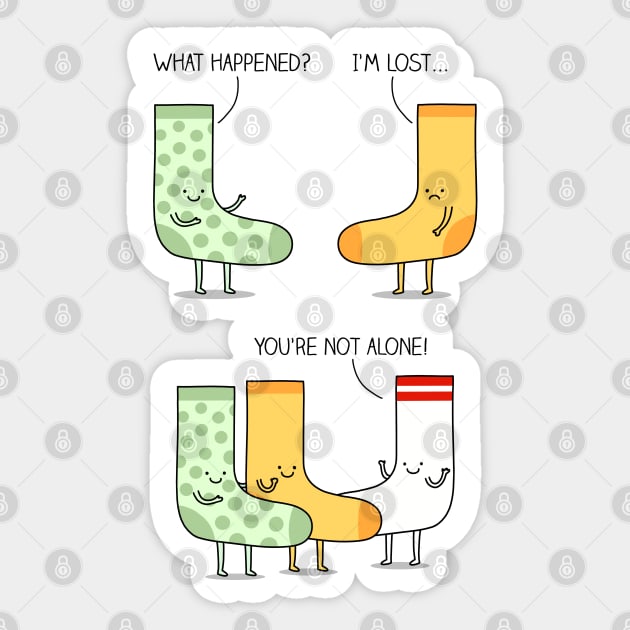 Lost sock Sticker by milkyprint